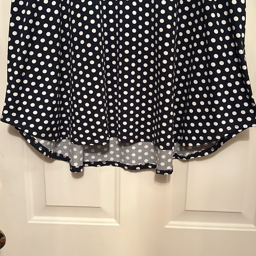 Navy and White Polka Dot Plus Size Top - Picture 3 of 3